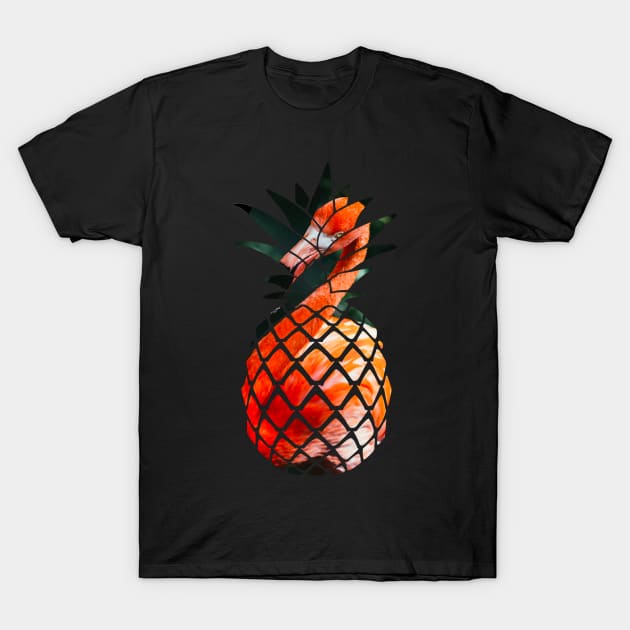 Flamingo Pineapple T-Shirt by agacha